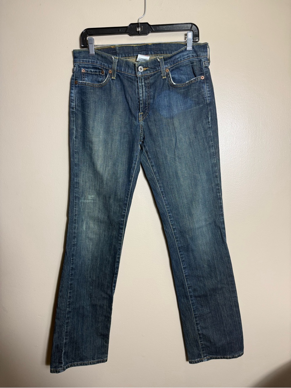 Lucky Brand Sundown Straight Jeans Womens 30 Blue Fade Distressed Y2K